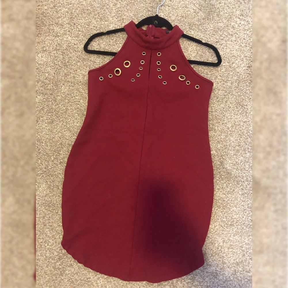 Cold Shoulder Red Dress